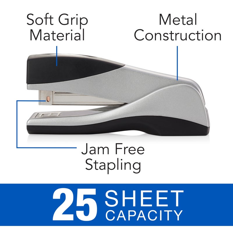 Swingline Stapler, 25 Sheet Capacity, Optima Grip, Jam Free, Compact, Ergonomic Cushion Grip, Metal, Silver (S7087816B) - Image 4